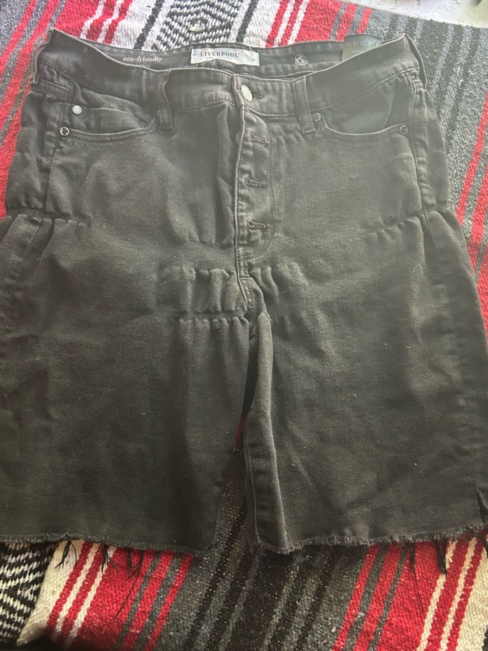 Liverpool Black Denim Women's cutoff Shorts